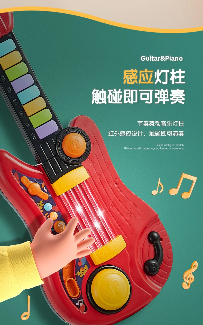 Guitarra de Música Eléctrica de niños Juguete Multifuncional Foldable Creative Bass Instrument