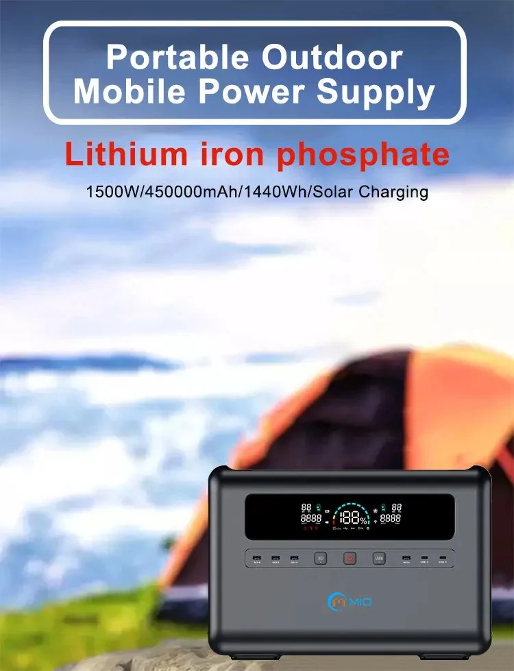 Gran capacidad de carga solar de 2000W de 1500 vatios de 1500W fuera de la red de almacenamiento de energía móvil de exteriores de emergencia Fuente de alimentación 3000W