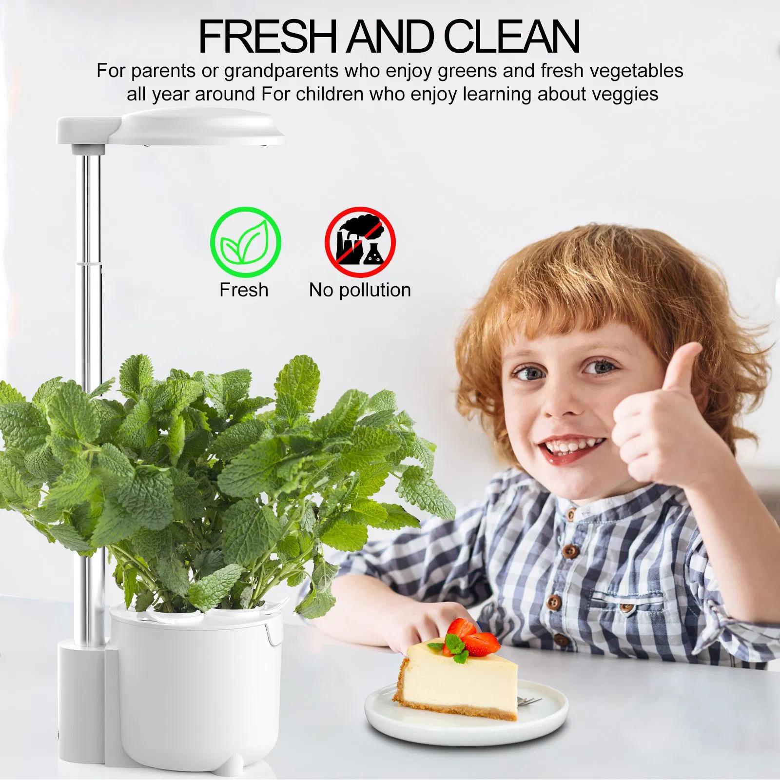 3 Pods Hydroponics Growing System Height Adjustable, Cute and Stylish Gardening Gift for Kids and Family CE FCC ODM OEM