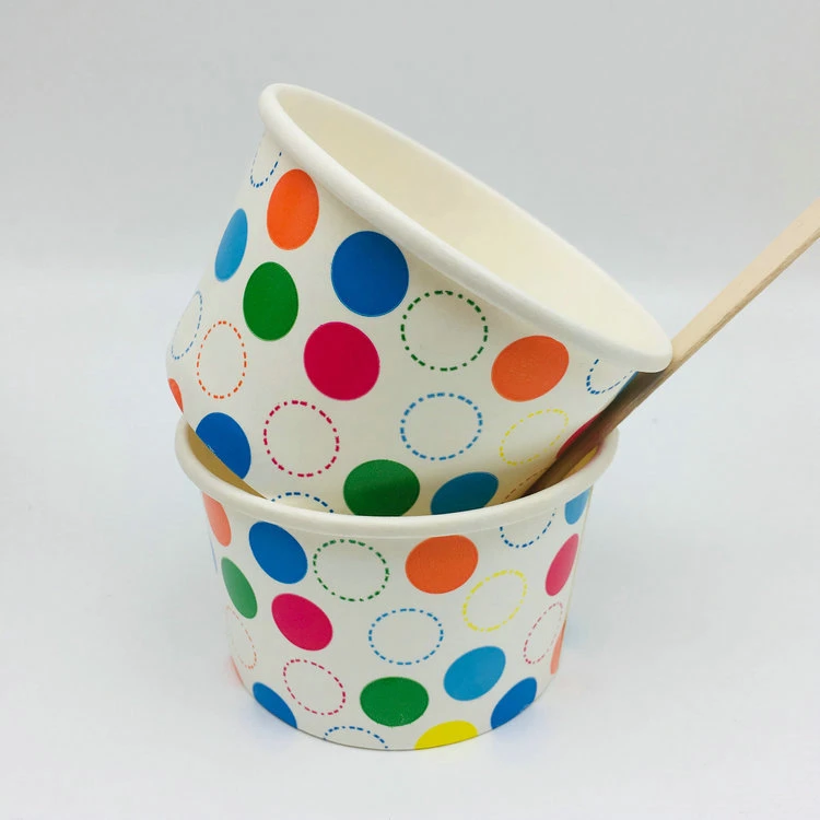 3-16oz Summer Hot Sale Eco Friendly Disposable PLA or PP Coated High quality/High cost performance  Wholesale/Supplier Ice Cream Paper Cup with Lids and Spoons