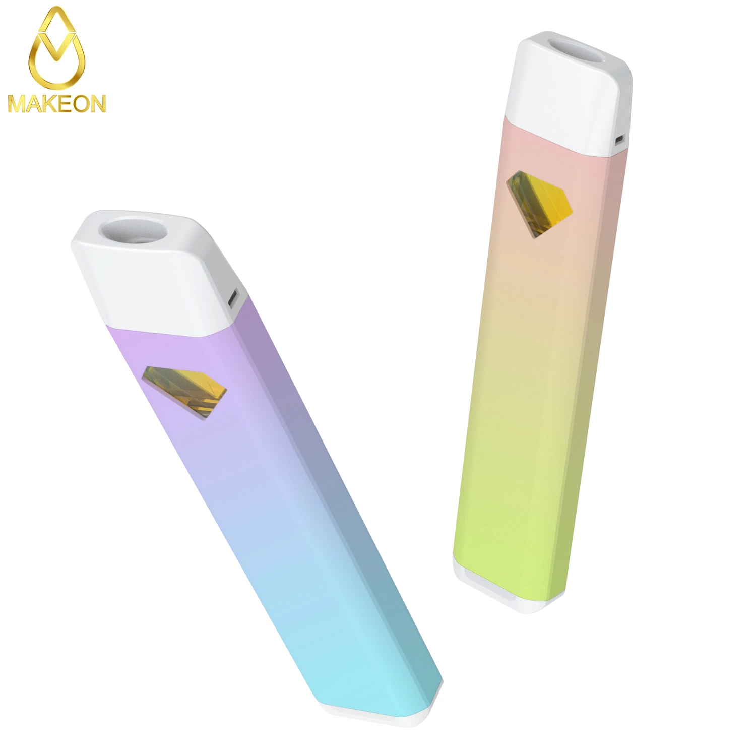 Fenêtre Makeon Dz 0.5ml Diamond forme horizontale e-cigarette jetable en céramique Vape stylo disponible de conception OEM pour réservoir d'huile épaisse barre au milieu de la tige de métal Pod libre