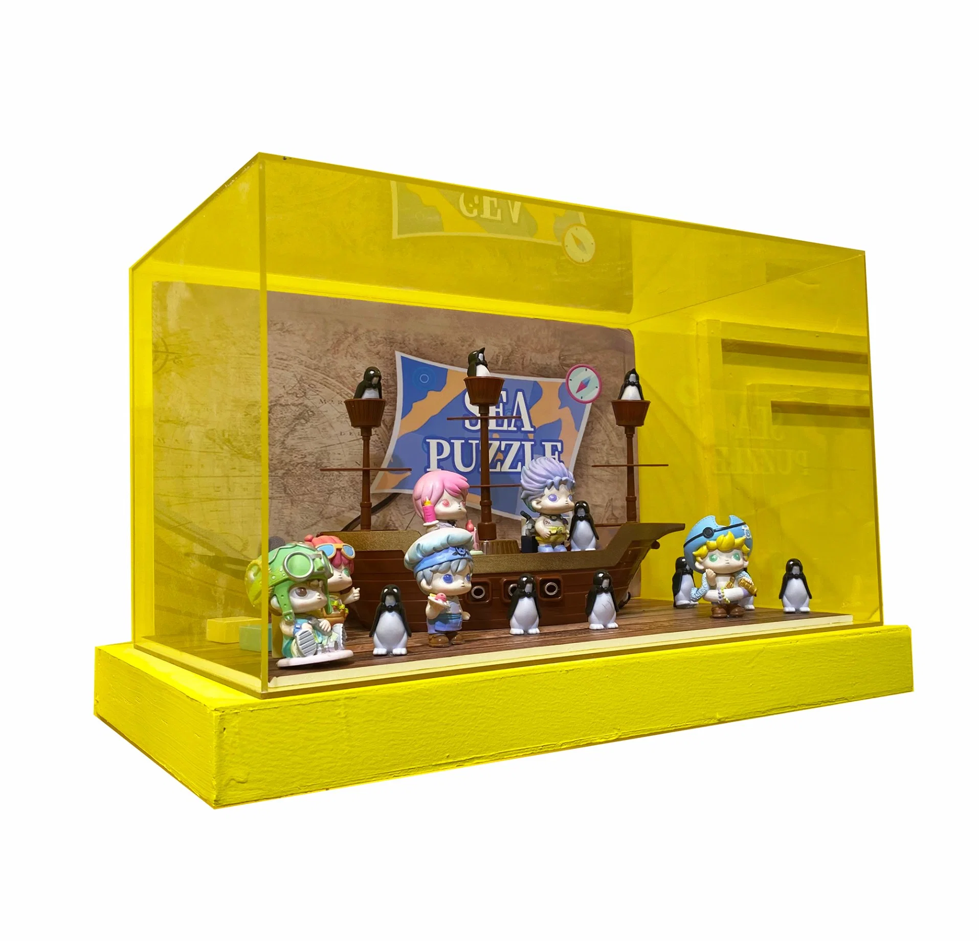 Acrylic Transparent Display Window Box with Base for Products Branding