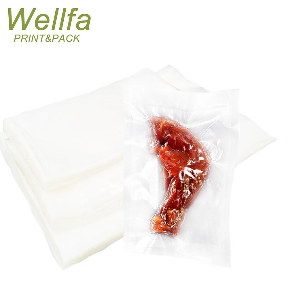 OEM Custom Printed Frozen Packaging for Food Three Side Seal Food Grade Nylon Plastic Vacuum Packaging Bag