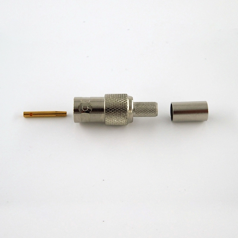 Conector coaxial RF de crimpado hembra BNC 75ohm para Rg59 Cable con anillo de goma