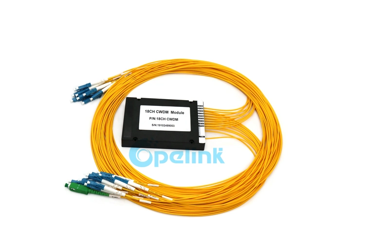 18CH CWDM Module, 2.0mm LC/Upc ABS Box Mux/Demux Optical CWDM for Gpon Networks