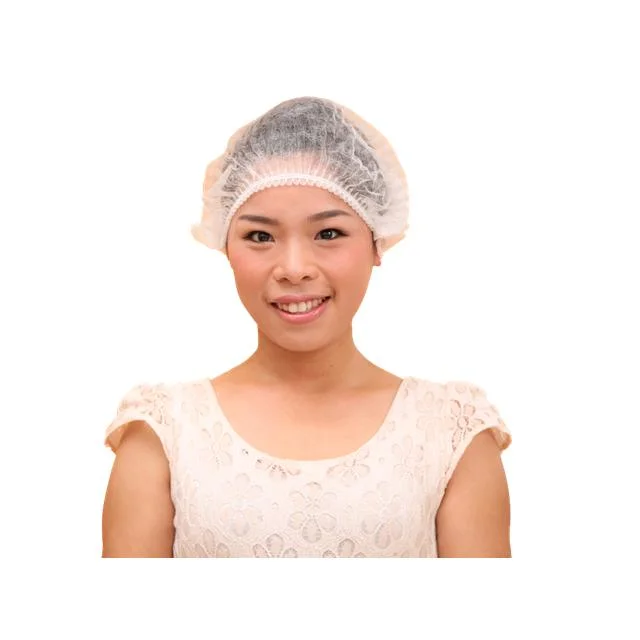 Disposable Nonwoven Hairnet Clip Mob Cap Bouffant Cap Hair Net with Elastic