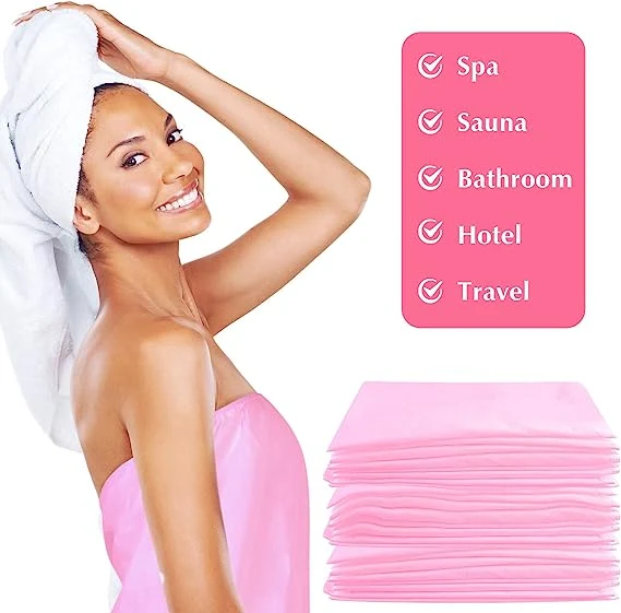 Disposable SPA Wrap Non Woven Robe with Adjustable Closure for Bath Sweat Steaming Salon