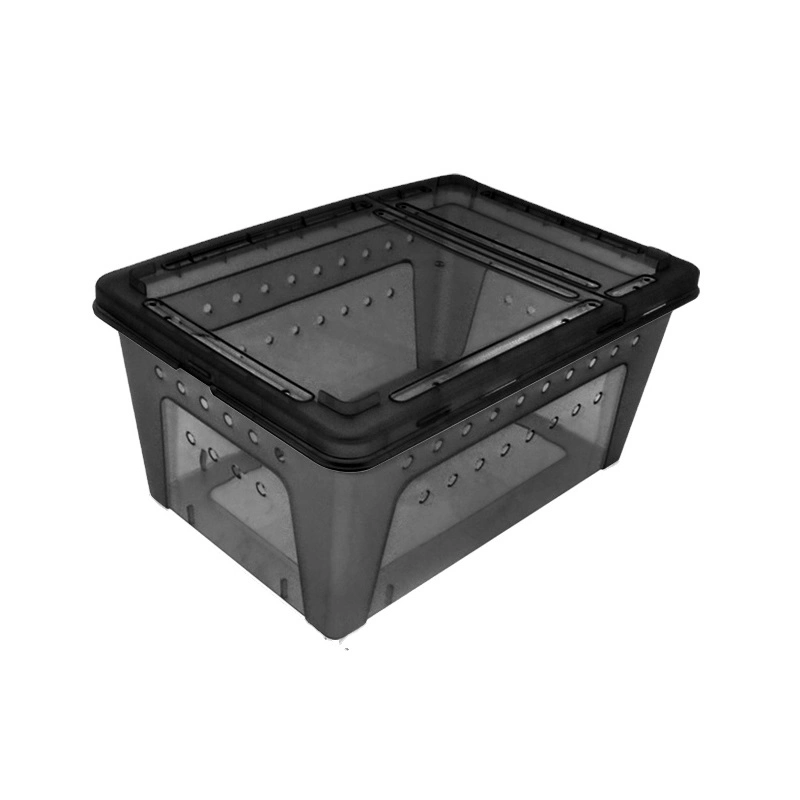 Белая черная прозрачная средняя коробка для кормления Рептилированная коробка для размножения Пластик Футляр змеи Лизард