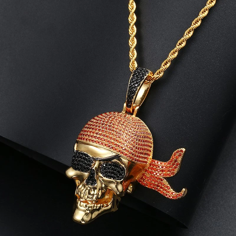 Pirate Skull Pendant for Necklace Iced out Pendant Hip Hop Jewelry for Amazon/Ebay/Wish Online Store for Wholesale