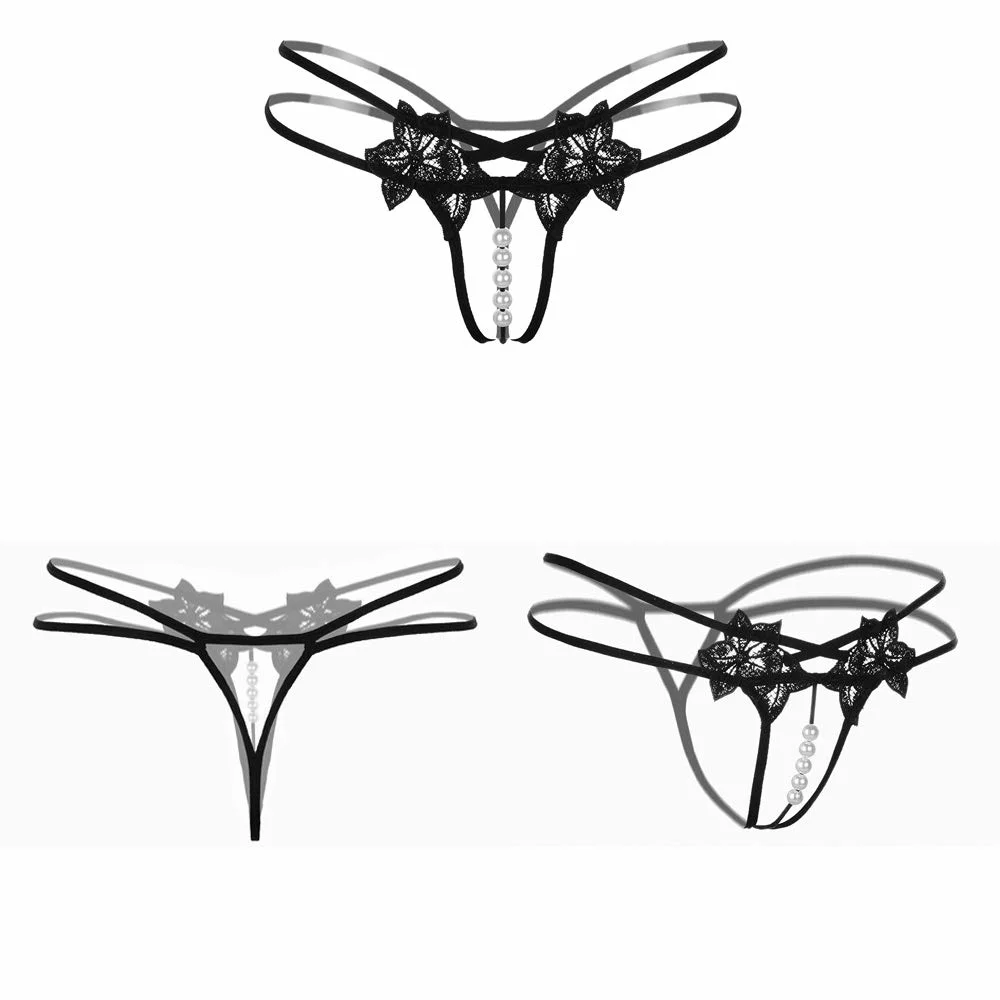 Les femmes sexy Culotte dentelle florale des mémoires des lanières de sous-vêtements