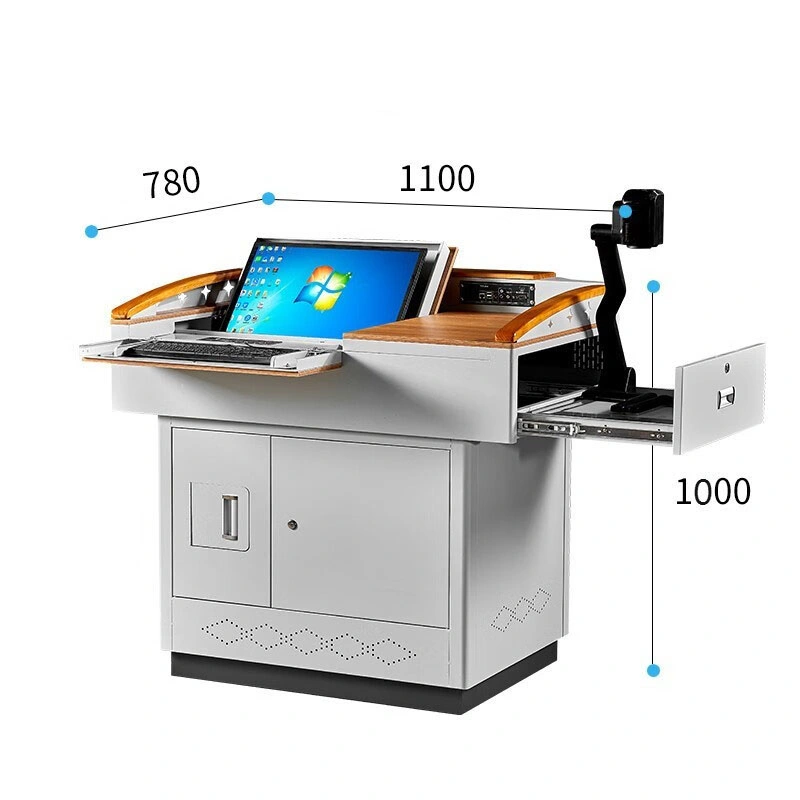 Stahl Podium Computer Schreibtisch für Lehrer Präsentation S600 Digital Rostrum