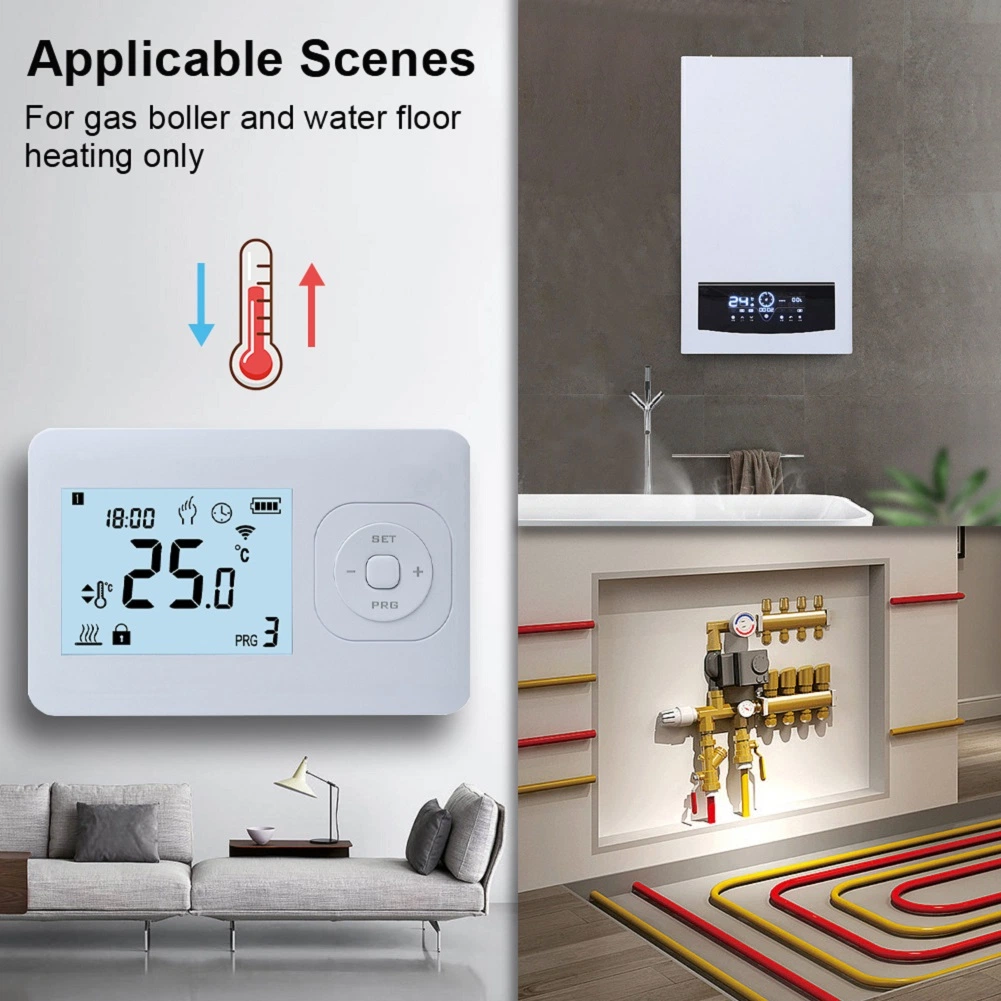 Digital 7 Day Programmable 868MHz Wireless RF Room Thermostat for Water Heater