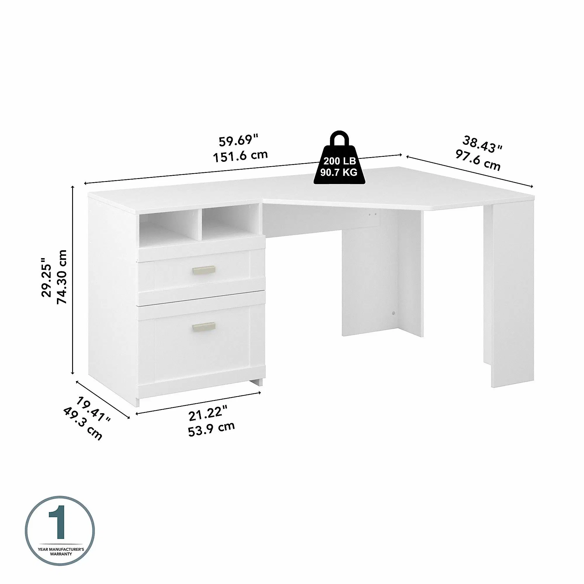 Double-Sided Corner Desk with Storage