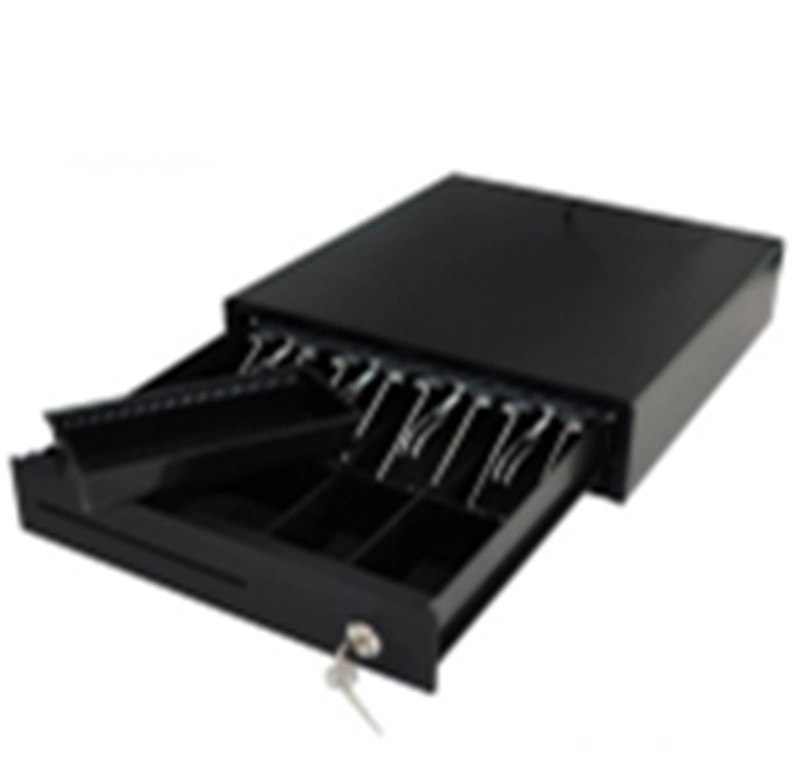 Adjustable Can Touch Open 12V Supermarket Electronic POS Systems Rj11 Cash Register Cash Box with Metal Clip