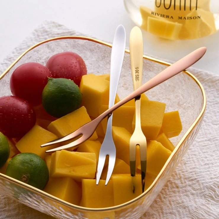 Wholesale/Supplier Stainless Steel Reusable Dessert Cake Fork Fruit Fork