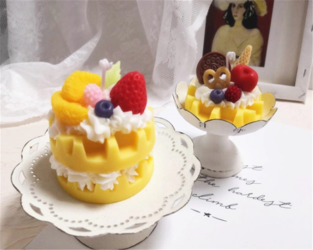 Decorative Two Layers Cake Shaped Fragrance Aromatherapy Candle for Wedding Birthday