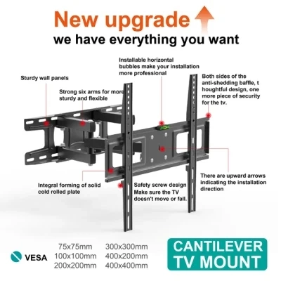 Professional Full Motion Cantilever TV Wall Bracket with TV Accessories