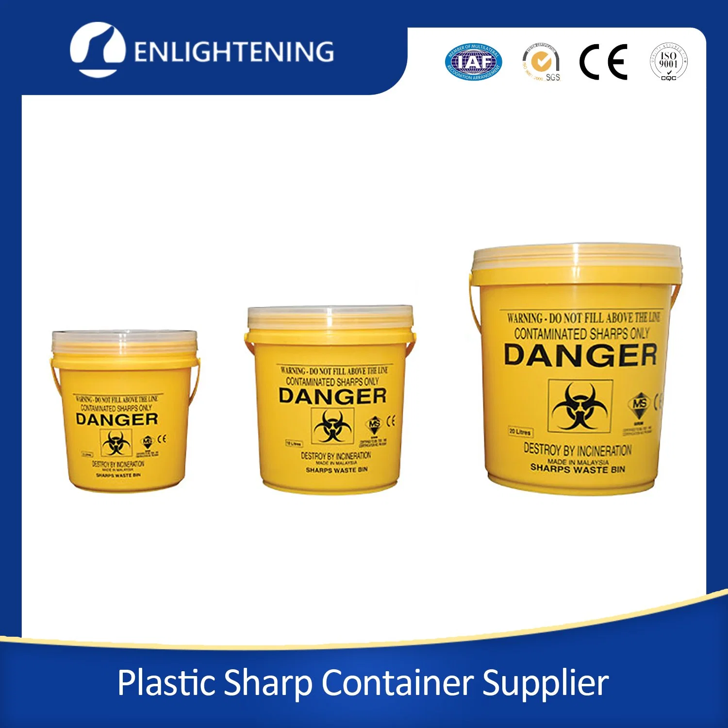 1L-30L Customizable Colors Disposable Box Biohazard Needle Disposal Medical Sharp Containers for Hospital Use