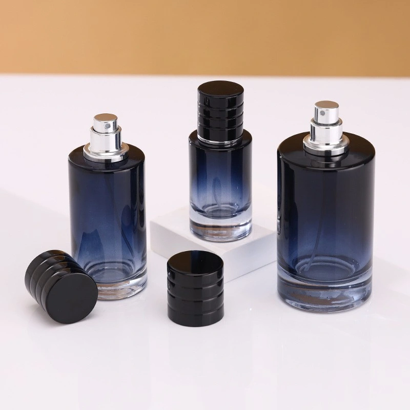 Großhandel/Lieferant neue Design Luxus Zylinder 30ml 50ml 100ml Farbe Beschichtung Magnetische Kappe Spray Black Glas Parfüm Flasche