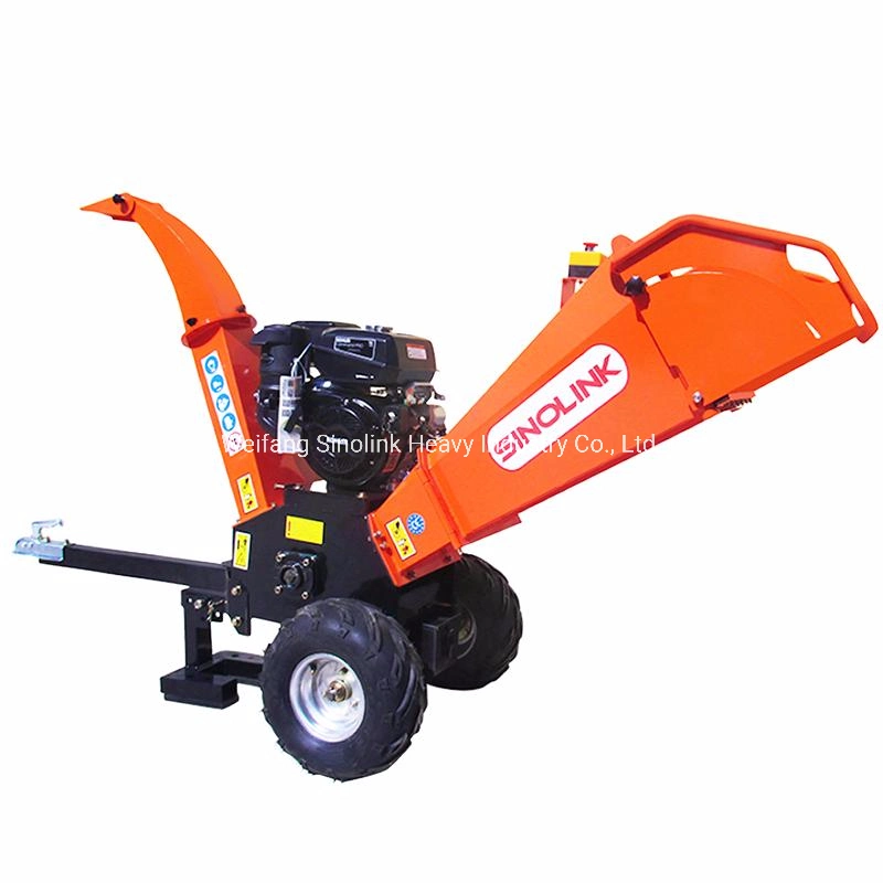 15HP tambour en bois de l'essence Chipper déchiqueteur mobile Concasseur arbre Type de tambour Crushingtree avec Drum Type Chipper