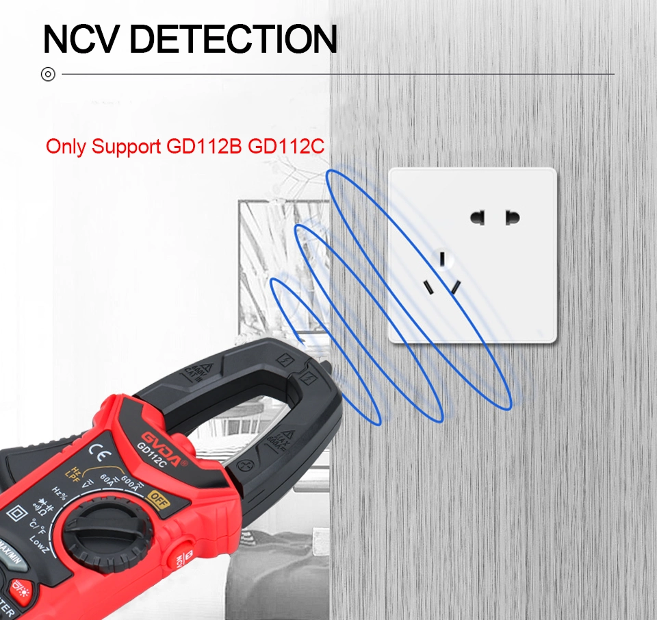 Digital 6000 Counts Manual Range Clamp Meter with Ncv Detection, AC DC Voltage / AC Current Resistance Test