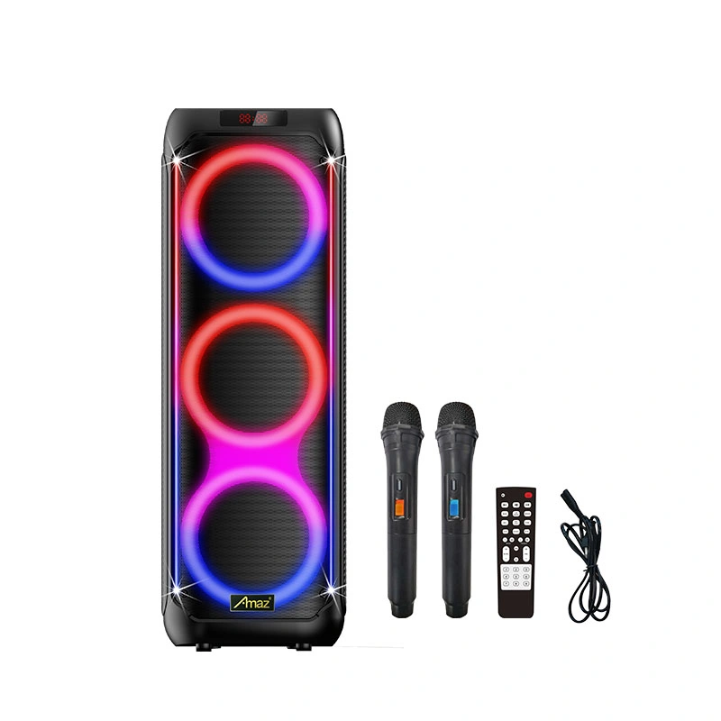 Powered Rechargeable Battery Party Triple 8 Inch Speaker Home Karaoke System Well