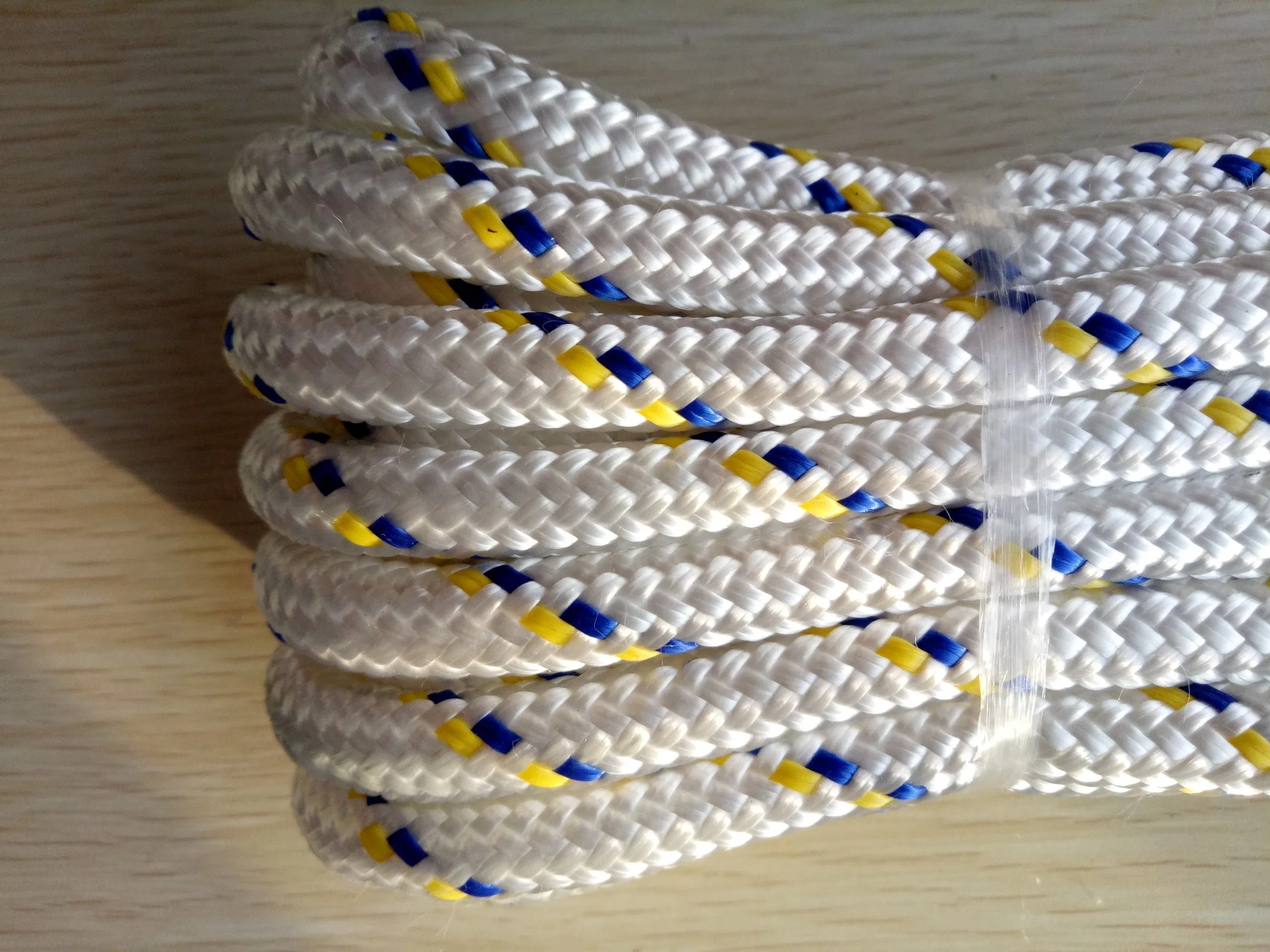 8 mm 10 mm White with Blue Yellow Double Braided Nylon Sea Rope