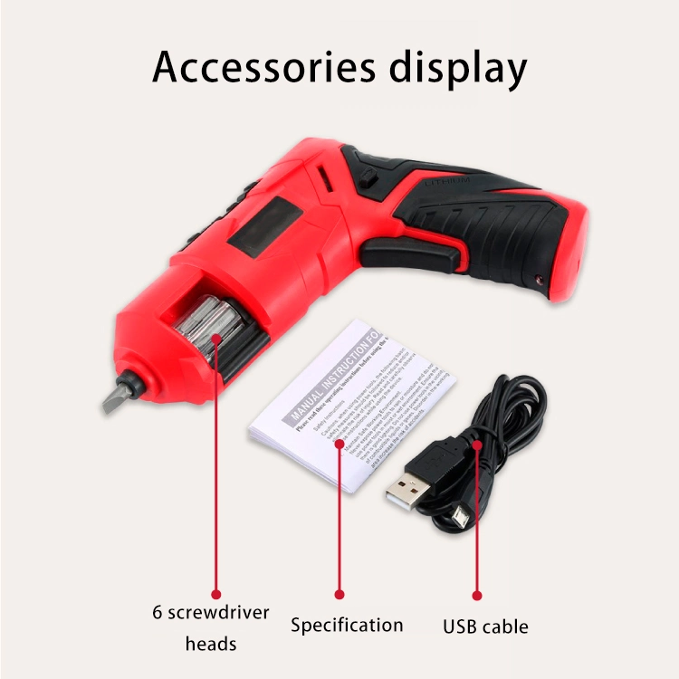 مفك براغي كهربائي USB مجموعة 3.6V Hardware Tool Revolver-Type Electric مفك مغناطيس الظرف 4n. م