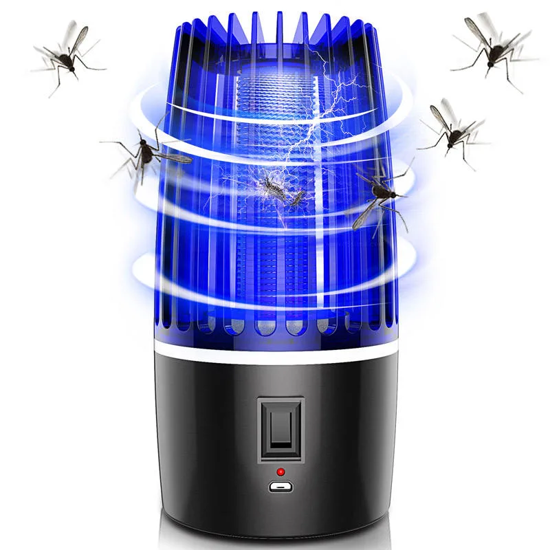 Lâmpada portátil de armadilha de mosquito, para exterior, recarregável, luz nocturna