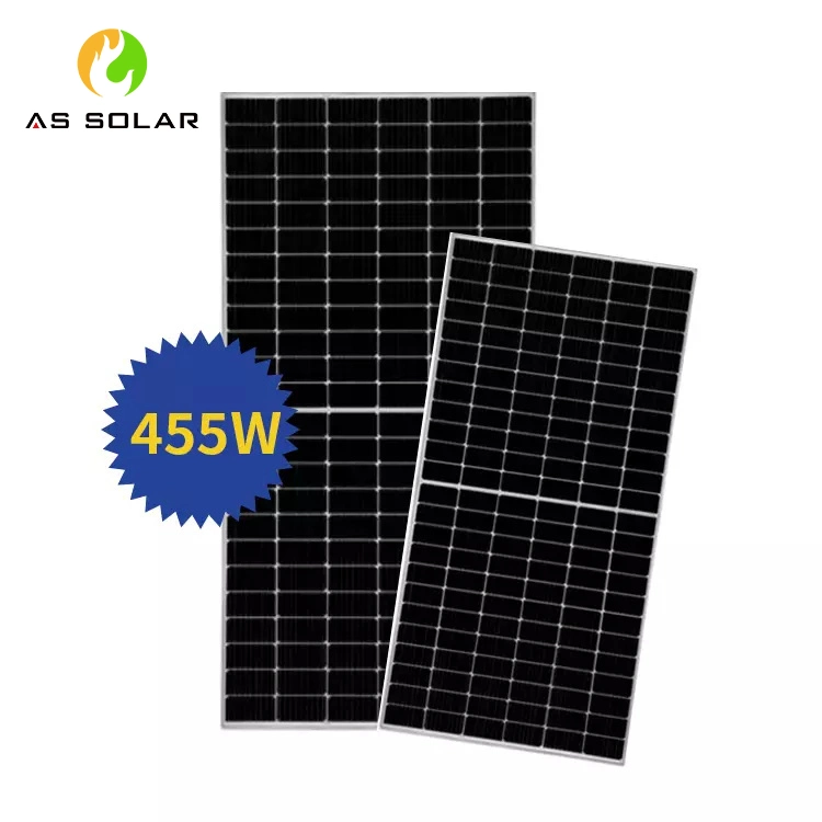 as Solar Panel 455 Watts Half Cut New Tech Energy Solar System Electric Ground Roof Sheet Solar Panel Products for Water Pump Cheap Price