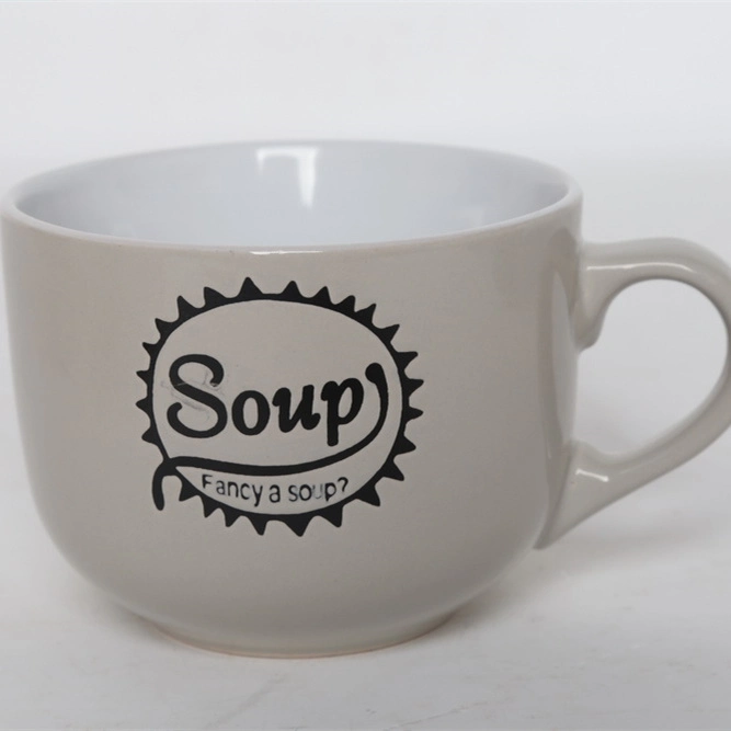 Fantástico Seda pantalla de comida palabras Shinnig Glaze Big Soup Taza