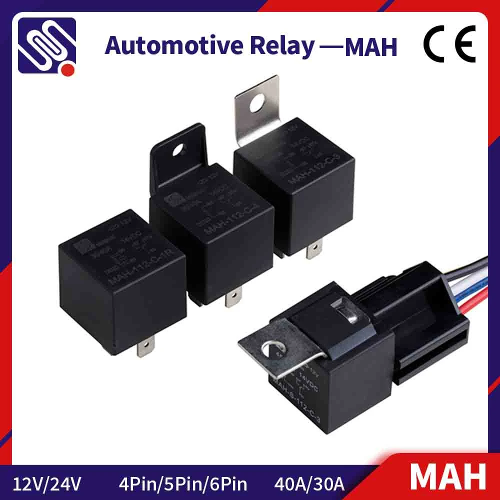 Meishuo mAh 12V 24V 5 Pin Sensitive Relay Electronic Components 40A Automotive Relays 1A 1b 1c Automotive Relay for Car Engine