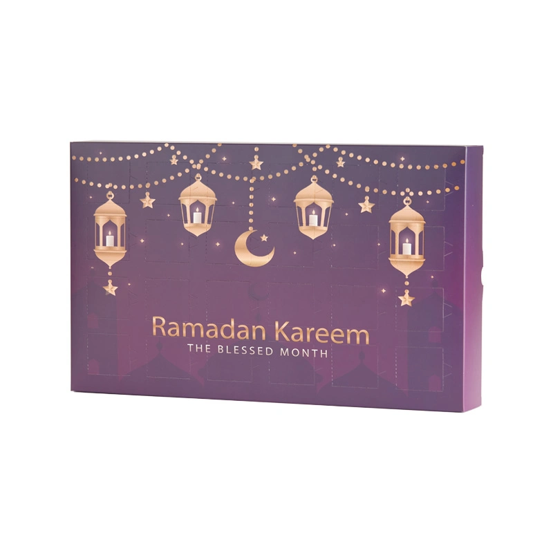 Impression personnalisée boîte de calendrier du ramadan papier boîte de papier cadeau de papier Boîte cadeau de Noël emballage chocolat jouet cosmétique soin de la peau bijoux Boîte