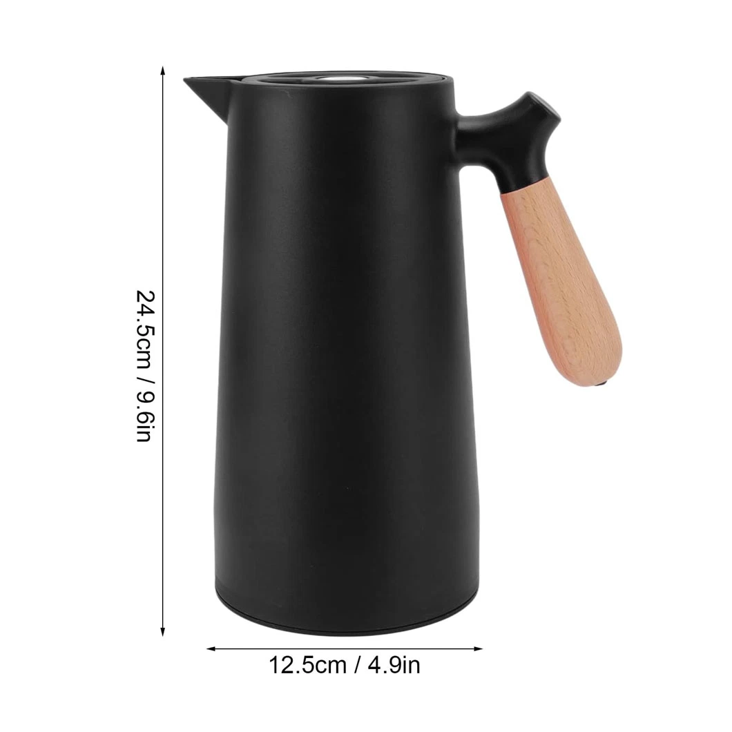 Bouilloire à eau, bouteille isotherme, carafe thermique d'une capacité de 1 litre (34 oz), avec double paroi et doublure en verre pour la maison, cafetière.