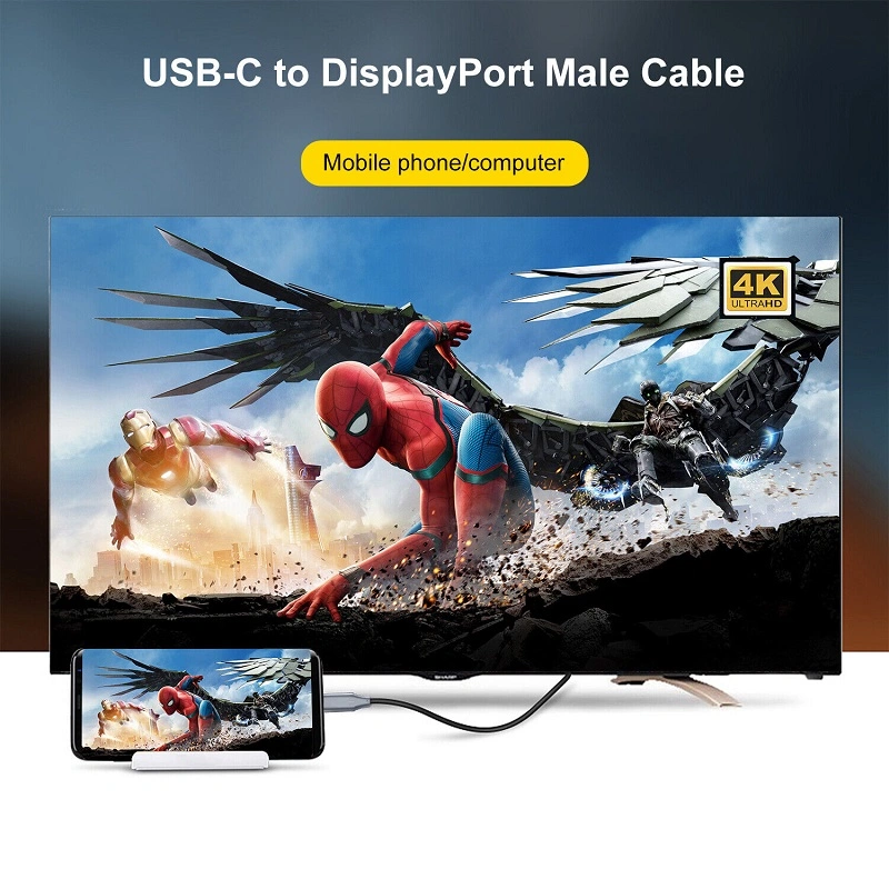 كبل من C إلى DisplayPort عالي السرعة لشاشات عرض 4K