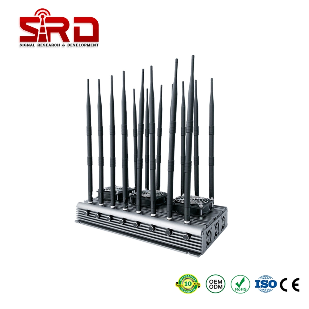 Block Mobile Phone Network CDMA GSM LTE 5g 16antennas Cell Phone Desktop Signal Jammer