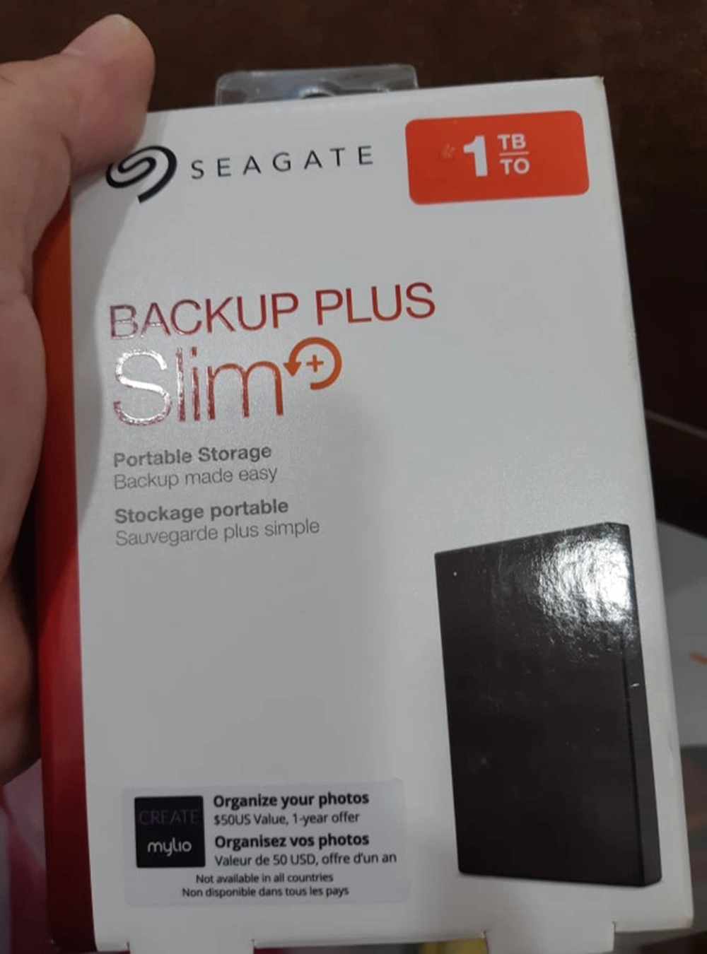 Seagate Backup Plus Slim 1tb External Hard Drive Portable Storage Sthn1000400 USB 3.0 SSD/HDD