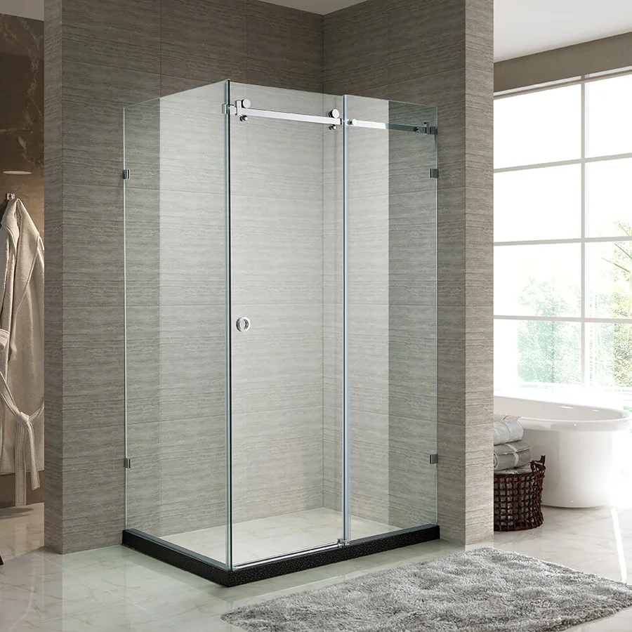 Sliding Bypass Waterproof Home Decor Hotel Room Decoration Aluminum Ss Frame Salon Cosmetic Bathroom Glass Shower Cubicle Enclosure