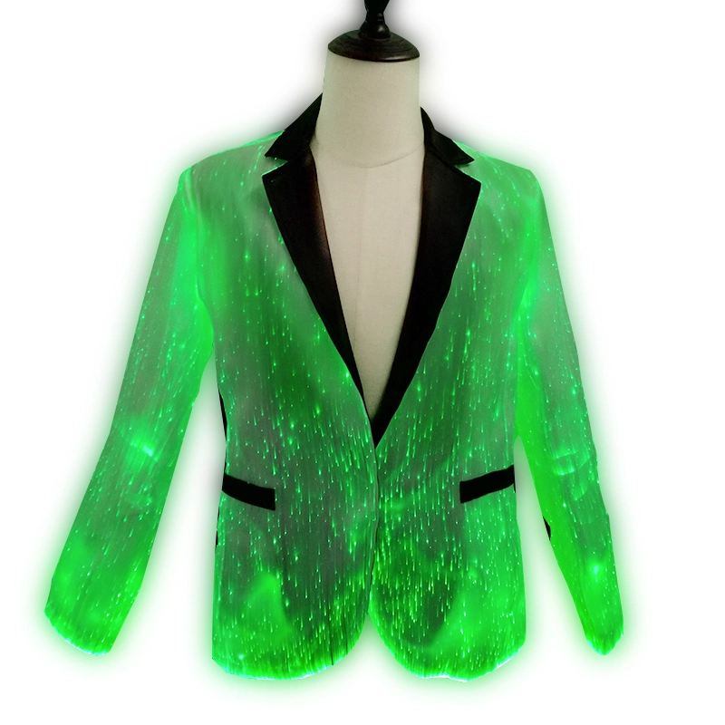Luminous Fiber Optic LED Light up Man Suit Jacket for Glow-in-The-Dark Exotic Dancewear