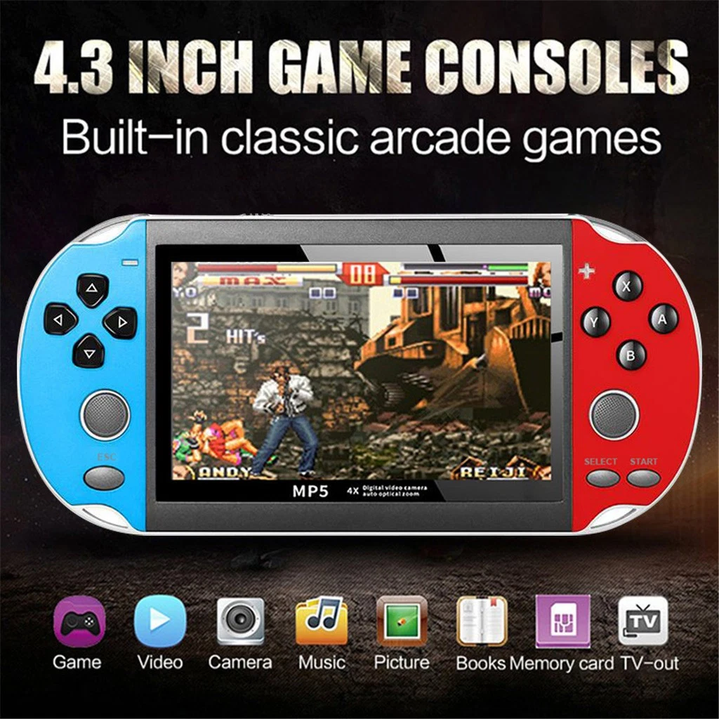 X7 4.3inch Builtin 1000games Handheld Video Game Console