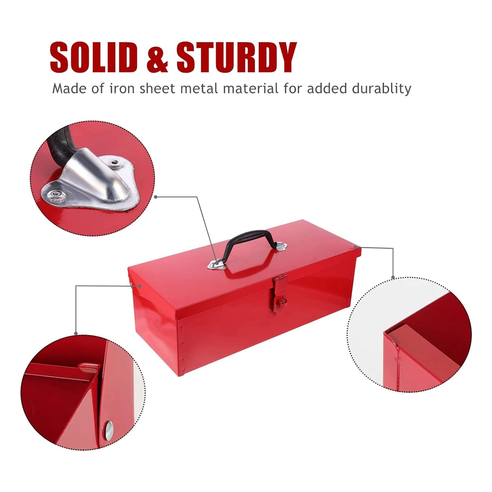 Custom Hardware Metal Multifunction Steel Storage Red Tool Box with Locking System