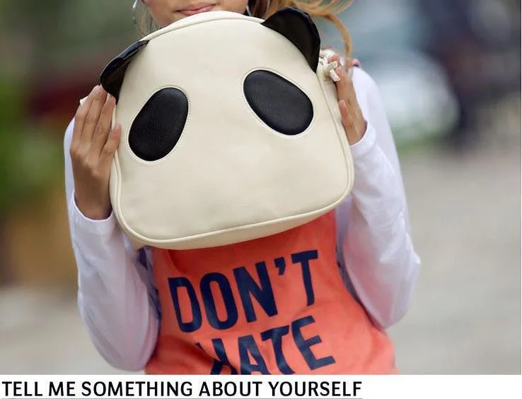 Panda Pattern Shoulder Bag School Bag Children Bag Handbag Crossbody Messenger Bag