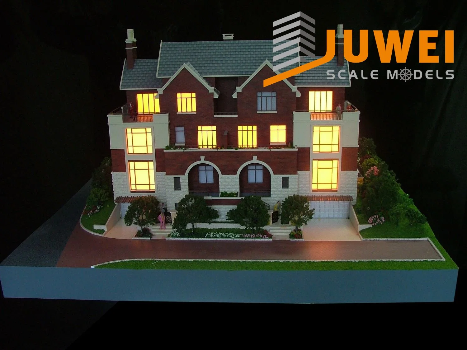 Residential Villa Building Model with Landscape Rendering for Display (JW-138)