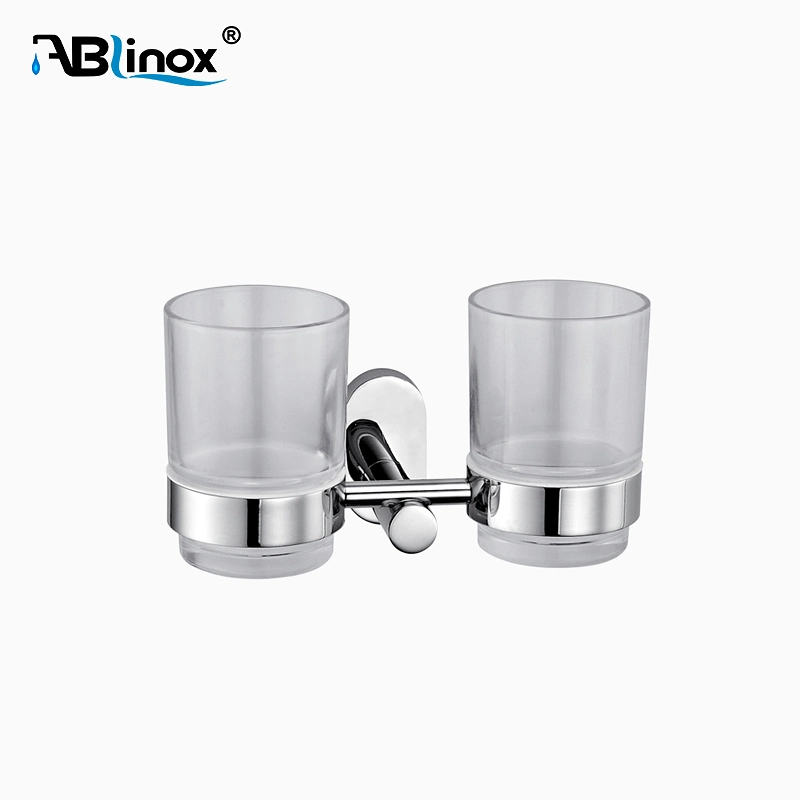 Hot Selling Stainless Steel Double Cup Wall Mounted Glass Tumbler Cup Holder