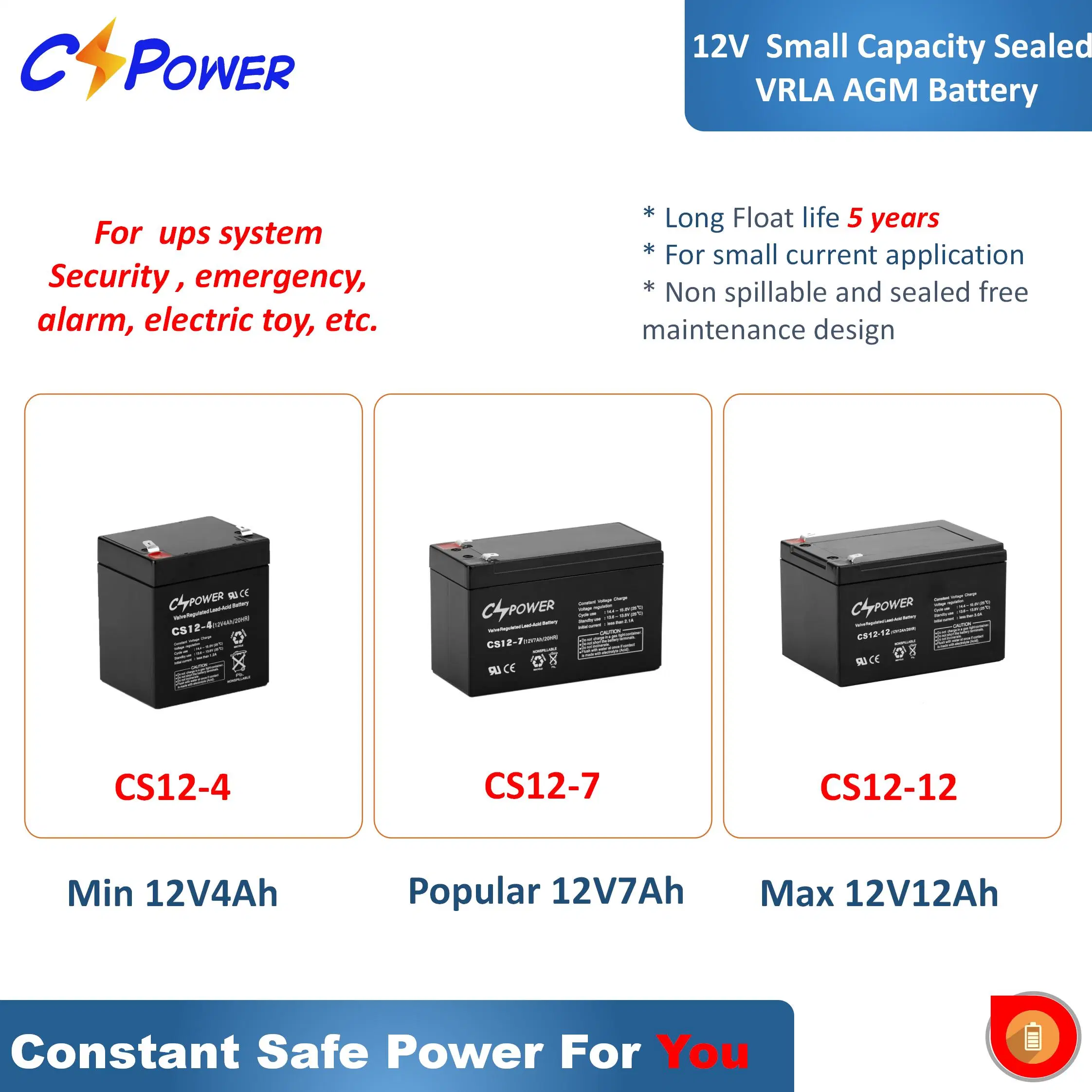 China 12V7.2ah Batería de plomo ácido, para UPS/Alarma/Iluminación