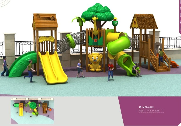 MP20-012 Wooden Playground Kids Wooden Amusement Equipment Outdoor Combination Wooden House