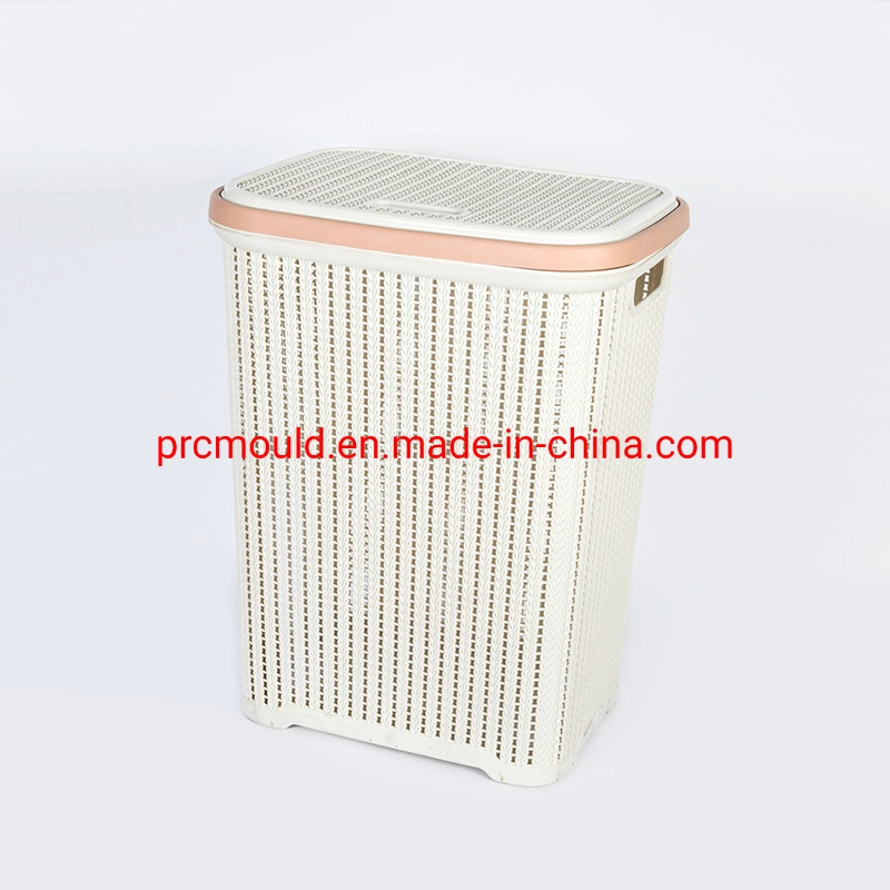 Plastic Square Shape Laundry Basket Molding Plastic Rattan New Design Laundry Basket with Cover Mould in Taizhou City