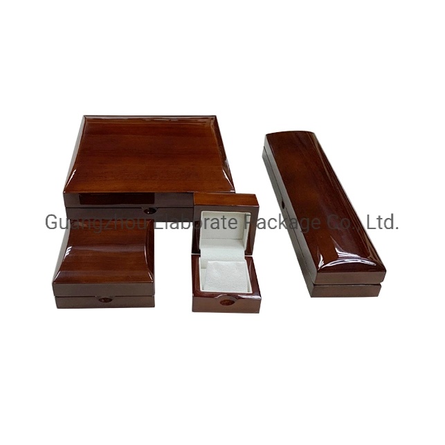 Hot Sale Piano Glossy Shiny Small Oak Real Wood Jewel Gift Packing Collection Case