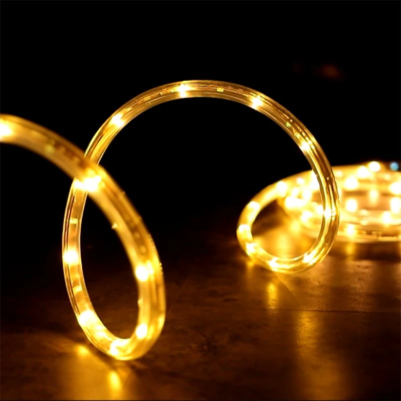 China Direct Supply 7.3m Outdoor LED Rope Light Red/Green/Blue RGB 3528 SMD RGB LED Decorative Holiday Strip Light