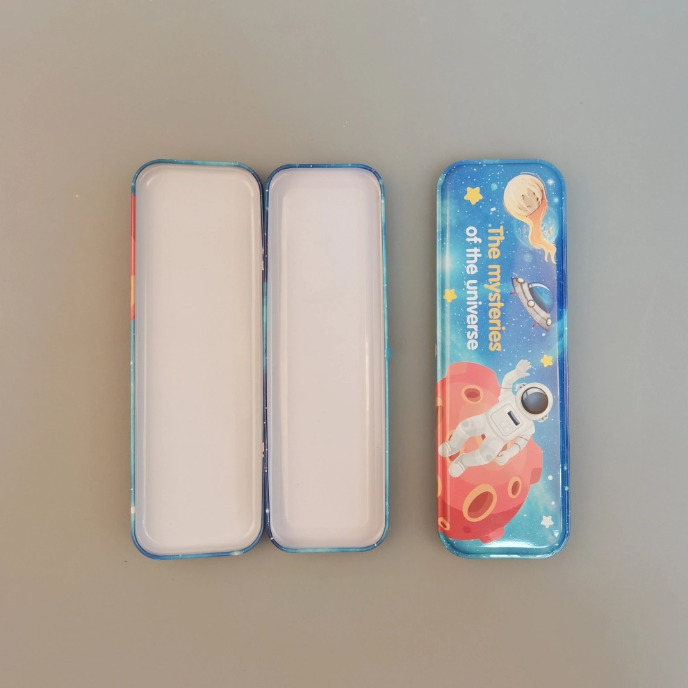 School Student Pencil Box Gift Customized Printing Tinplate Pencil Case